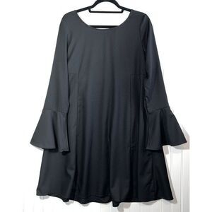 B Boutique Swing Dress Women’s Medium Black Flutter Sleeve Round Neck Classic